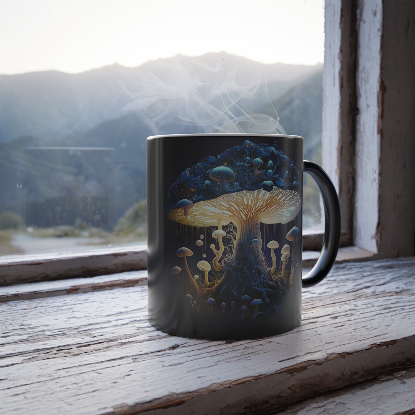 Mushroom mug cool, color changing trippy fungi fun mug