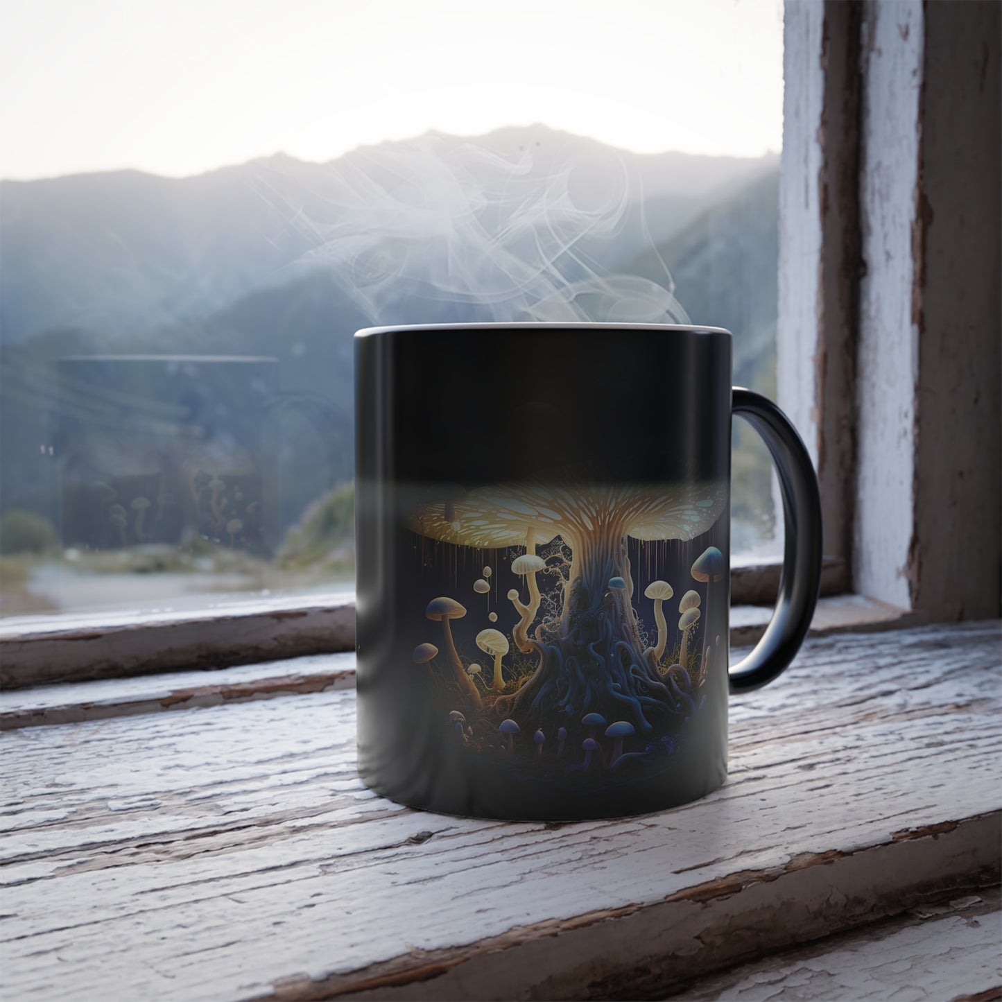 Mushroom mug cool, color changing trippy fungi fun mug