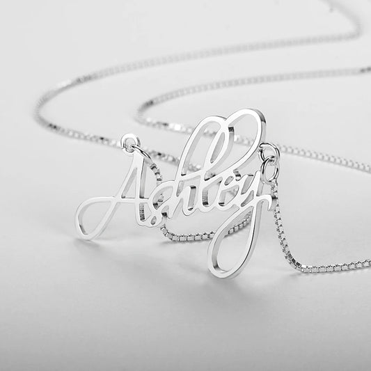 Custom Name Necklace 925 Sterling Silver, Gold and Rose Gold With Box Chain